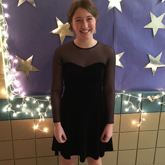 Vintage Velvet Dress With Mesh Detail - Picture 1 of 3